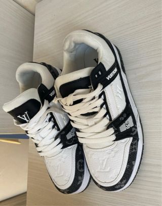 Scarpe Louis Vuitton Uomo Pelle Bianco Nero