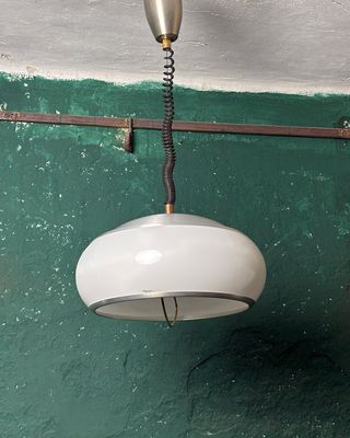 Lampadario Stilux Milano Anni '70 Vetro Metallo