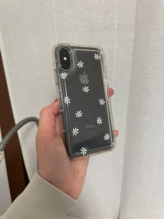 Cover iPhone XS fiori bianchi