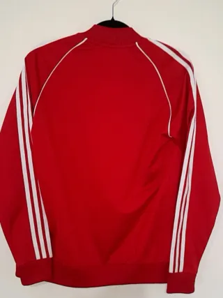 Chaqueta Adidas Roja con Rayas Blancas