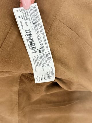 Chaqueta de piel tendencia ante, camel, M, Mango