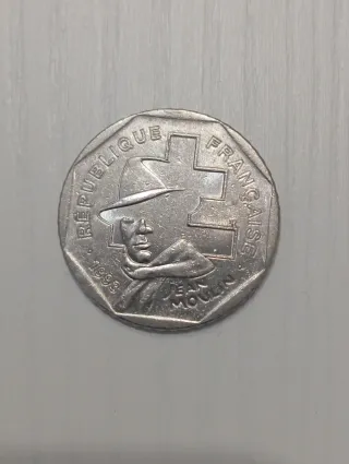 Moneda 2 Francos Franceses Jean Moulin 1993
