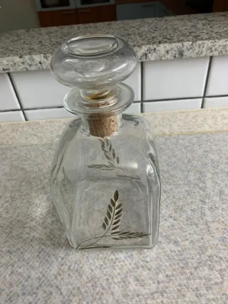 Bomboniera vintage in vetro con spighe