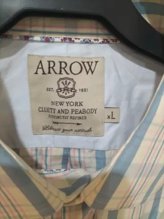 Camisa Arrow XL Beige y Azul