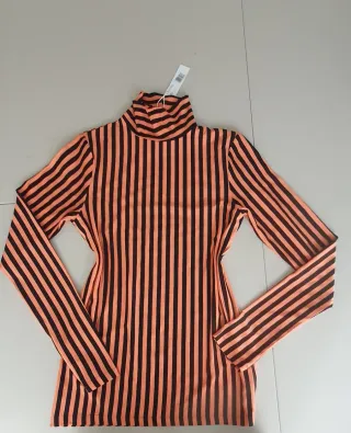 Top STIEGLITZ rayas naranja y negro