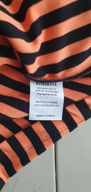 Top STIEGLITZ rayas naranja y negro