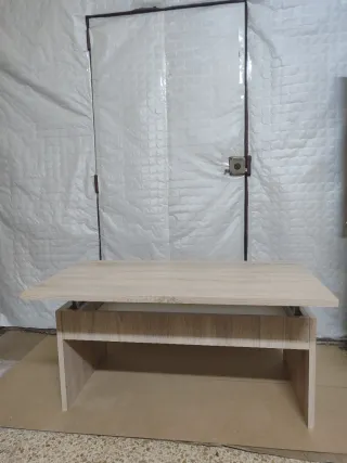 Mesa de centro elevable madera natural