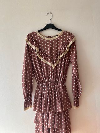 Vestido lunares marrón y blanco