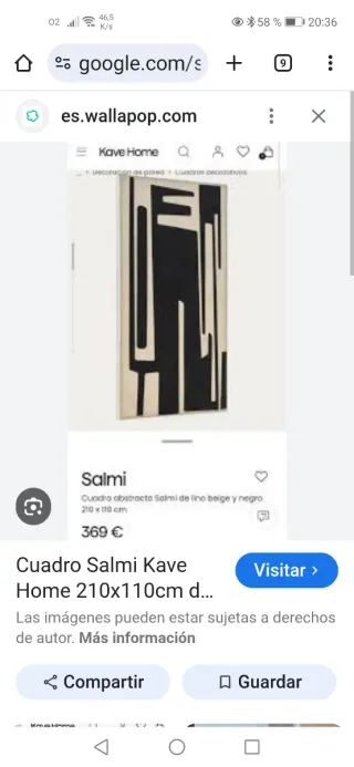 Cuadro Kave home. Modelo SALMI.