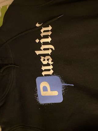 Felpa Pushin Nera con Logo