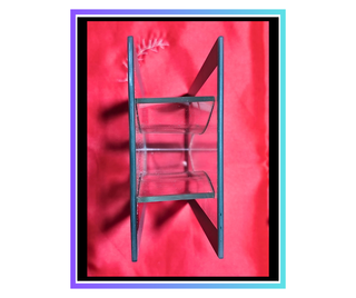 Vaso in vetro con cornice a specchio 18x12cm