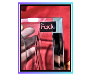 Vaso in vetro con cornice a specchio 18x12cm