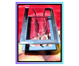 Vaso in vetro con cornice a specchio 18x12cm