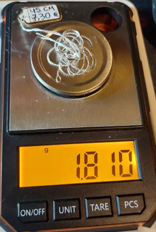 Cadena de Plata de Ley de 45cm