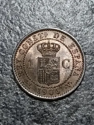 2x 1 Centesimo 1906 Spagna Alfonso XIII