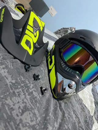 Casco Motocross Negro y Amarillo