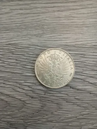 Moneta 5 Lire 1901 Vittorio Emanuele III