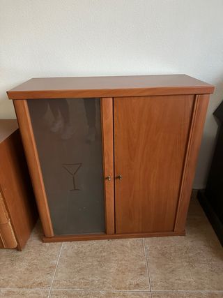 Mueble Botellero Salón Cristal y Madera