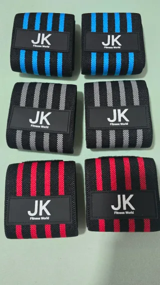 Muñequeras JK Fitness World Azul