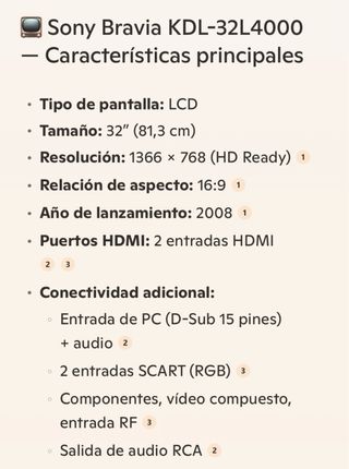 TV Sony Bravia KDL-32L4000 LCD 32