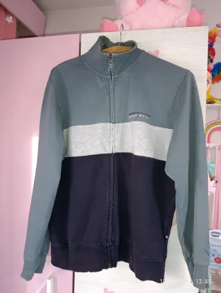 Sudadera hombre cremallera color block