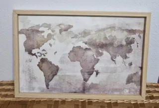 Cuadro Mapamundi Vintage pizarra borrable