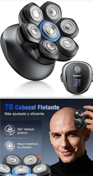 Afeitadora Kensen 7D Cabezal Flotante Negra