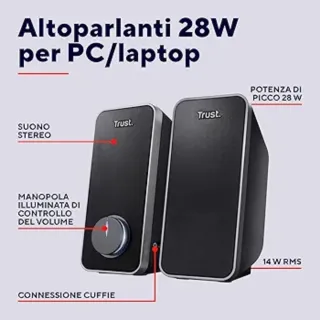 Trust Casse PC 28W Picco 14W RMS