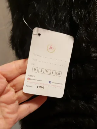 Chaleco pelo negro talla única