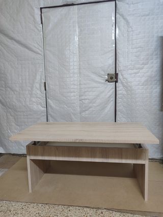 Mesa de centro elevable madera natural