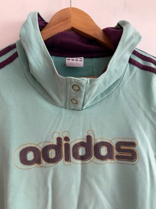 Sudadera Adidas vintage turquesa y morado