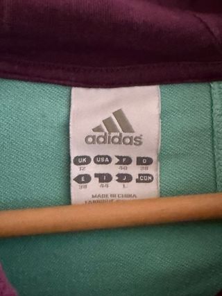 Sudadera Adidas vintage turquesa y morado