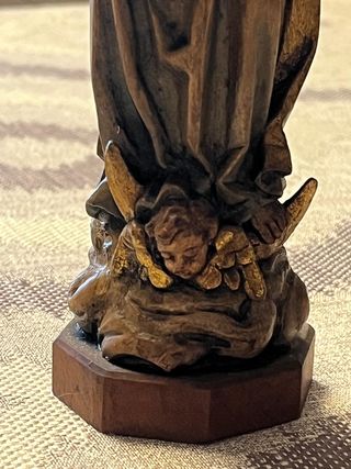 Antica scultura lignea Vergine con Bambino