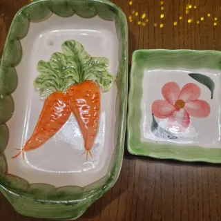 Platito decorativo zanahorias y flor