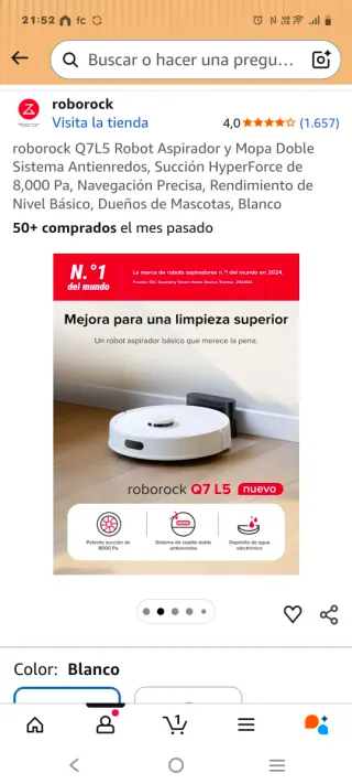 Robot aspirador y fregasuelos Roborock