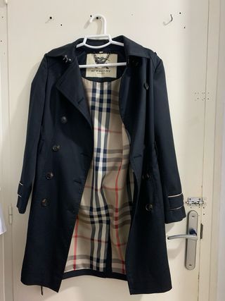 Trench Burberry London Negro Talla S