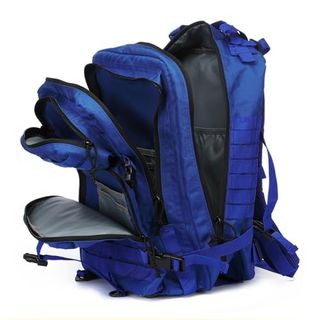 Mochila Táctica Militar 50L Azul + 2 Parches