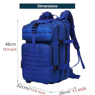 Mochila Táctica Militar 50L Azul + 2 Parches