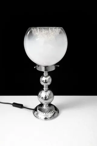 Lampada da tavolo acciaio e Murano
