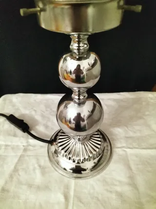 Lampada da tavolo acciaio e Murano