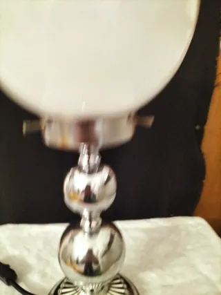 Lampada da tavolo acciaio e Murano