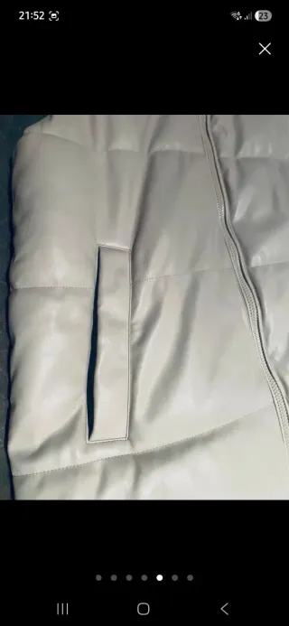 Chaleco largo acolchado beige