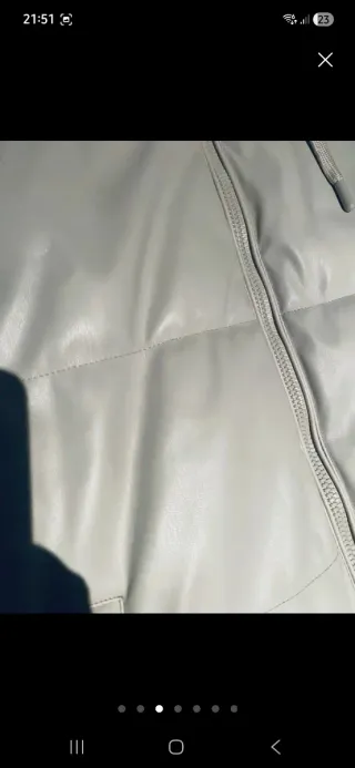 Chaleco largo acolchado beige