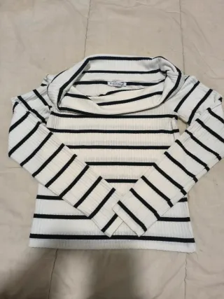 Jersey Rayas Blanco y Negro Talla S