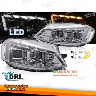 FAROS FULL LED LUZ CROMADA DRL SEQ se adapta a VW