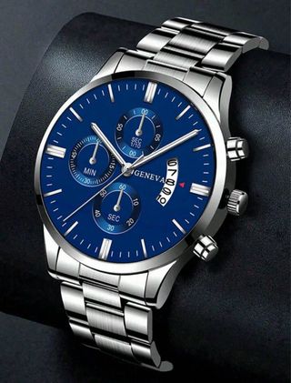 Reloj Geneva Acero Azul Cronógrafo