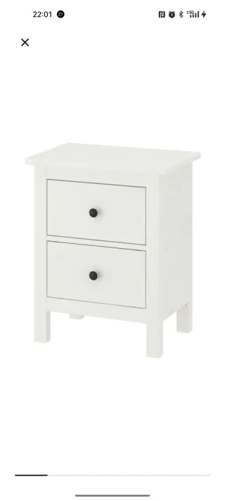 Cómoda blanca 2 cajones madera Hemnes