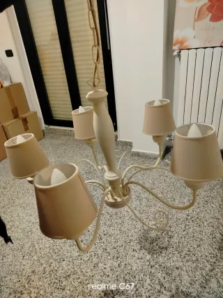 Lampadario shabby chic beige