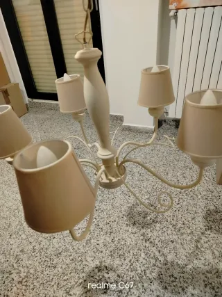 Lampadario shabby chic beige