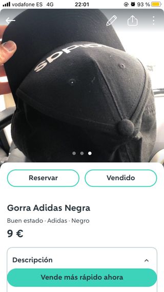 Cambio Gorra Adidas Negra X caja de Vans